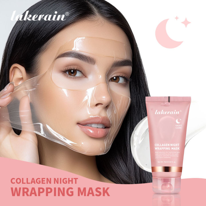 Collagen Jelly Cream Hydrolyzed Collagen Overnight Facial Mask Wrapping Peel-Off Mask Hydrating Firming Moisturizing SkinCare