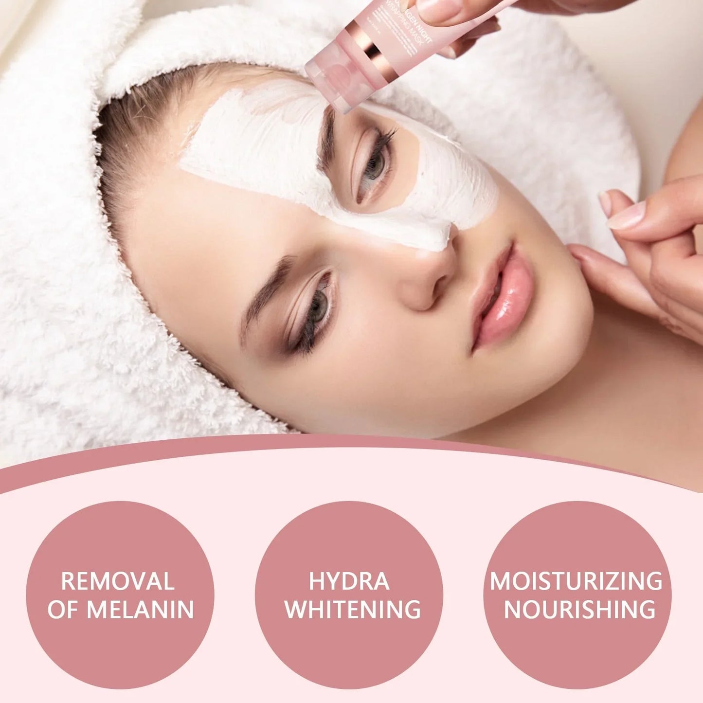 Collagen Jelly Cream Hydrolyzed Collagen Overnight Facial Mask Wrapping Peel-Off Mask Hydrating Firming Moisturizing SkinCare
