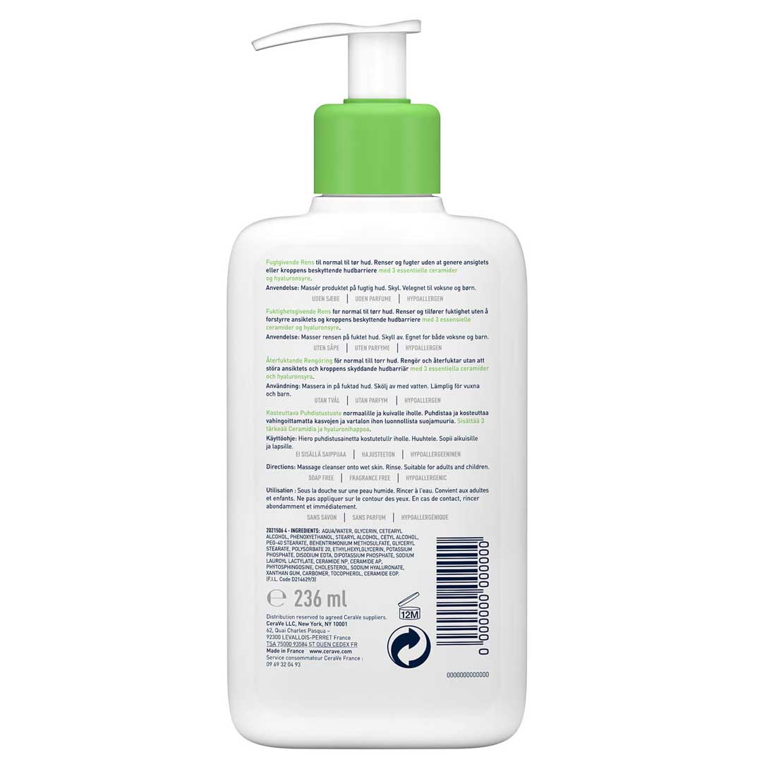 Hydrating cleanser dor normal to dry skin with hyaluronic acid 236ML
