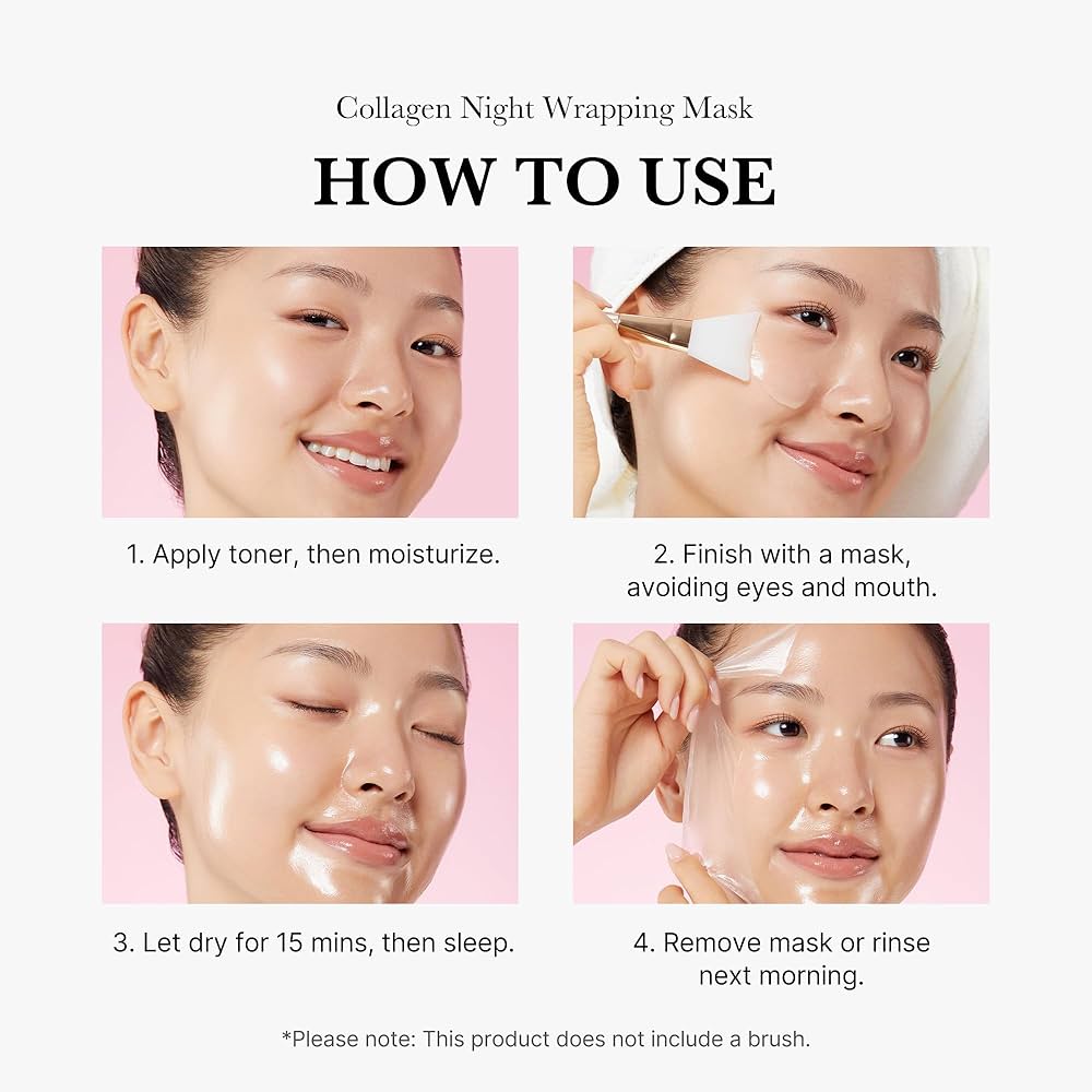 Collagen Jelly Cream Hydrolyzed Collagen Overnight Facial Mask Wrapping Peel-Off Mask Hydrating Firming Moisturizing SkinCare